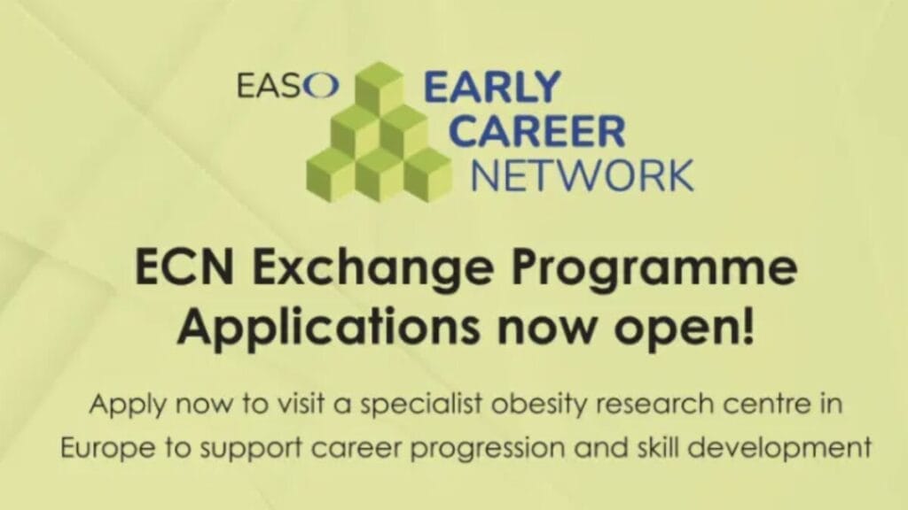 EASO Early Career Network ECN Exchange Programme applications open for visits to European obesity research centres to support career progression and skill development.